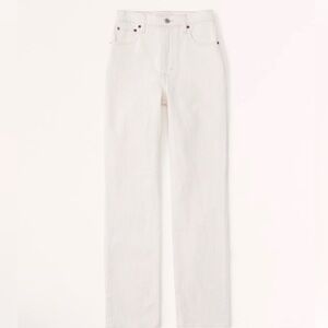 A&F Ultra High Rise 90’s Straight Leg Jeans - White, 30 / 10s